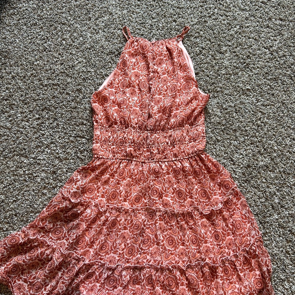 Floral Halter Dress in Red and White